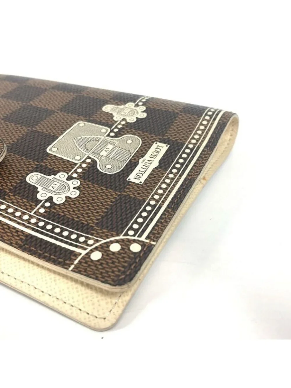 Louis Vuitton Notebook Cover Agenda PM Trunk Pattern Damier Canvas Ebene Brown